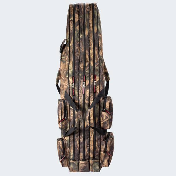 Fodero pesca | 3 scomparti per 6 canne da pesca | Camouflage | 125 cm - 210 cm