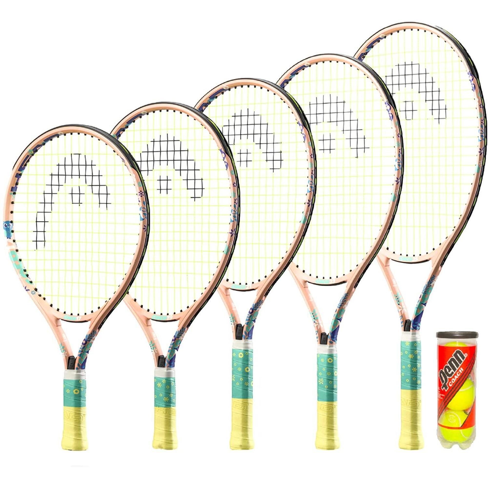 HEAD Coco Junior Tennis Racket, inc Protective Cover & 3 Tennis Balls 1/2