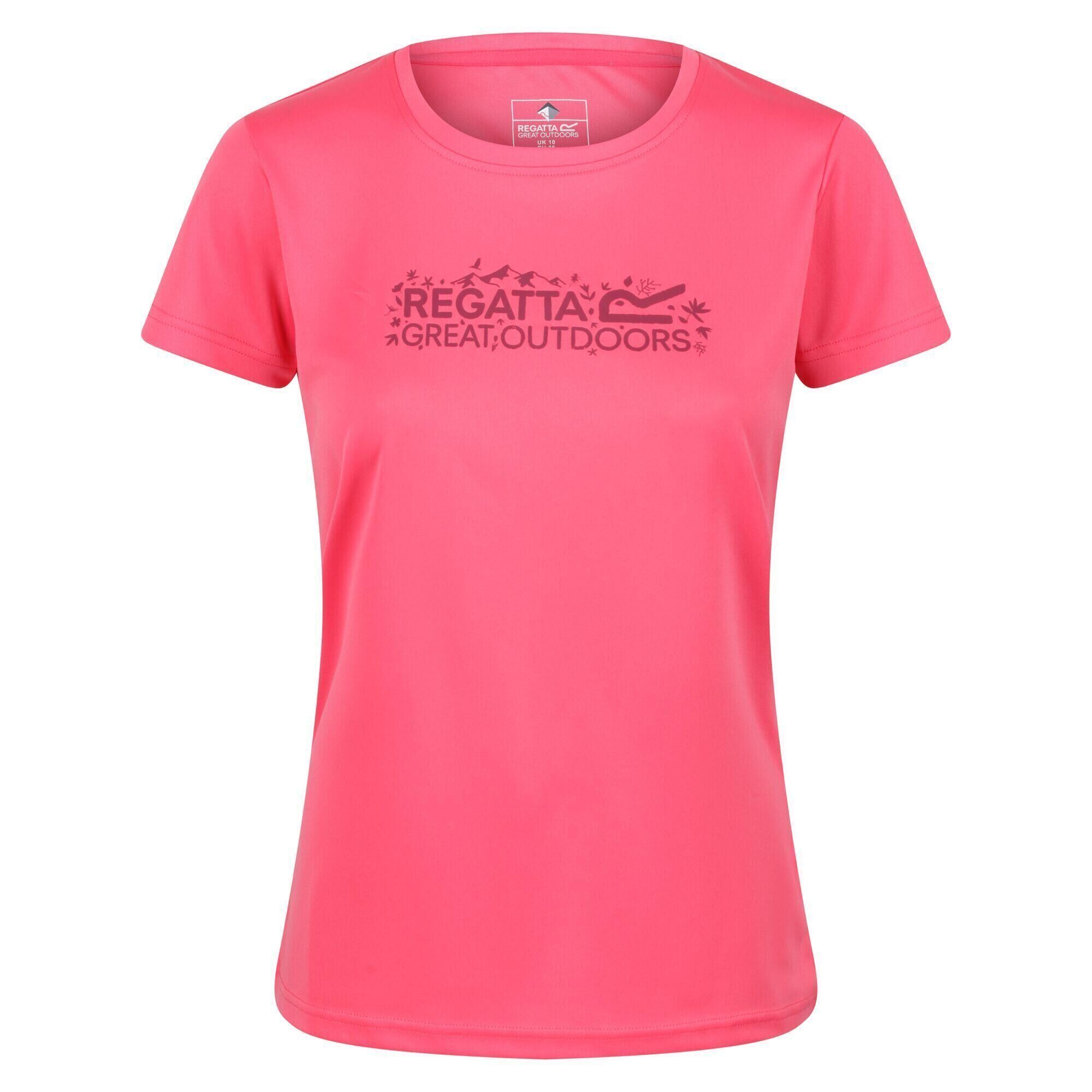 REGATTA Womens/Ladies Fingal VI Logo TShirt (Tropical Pink)