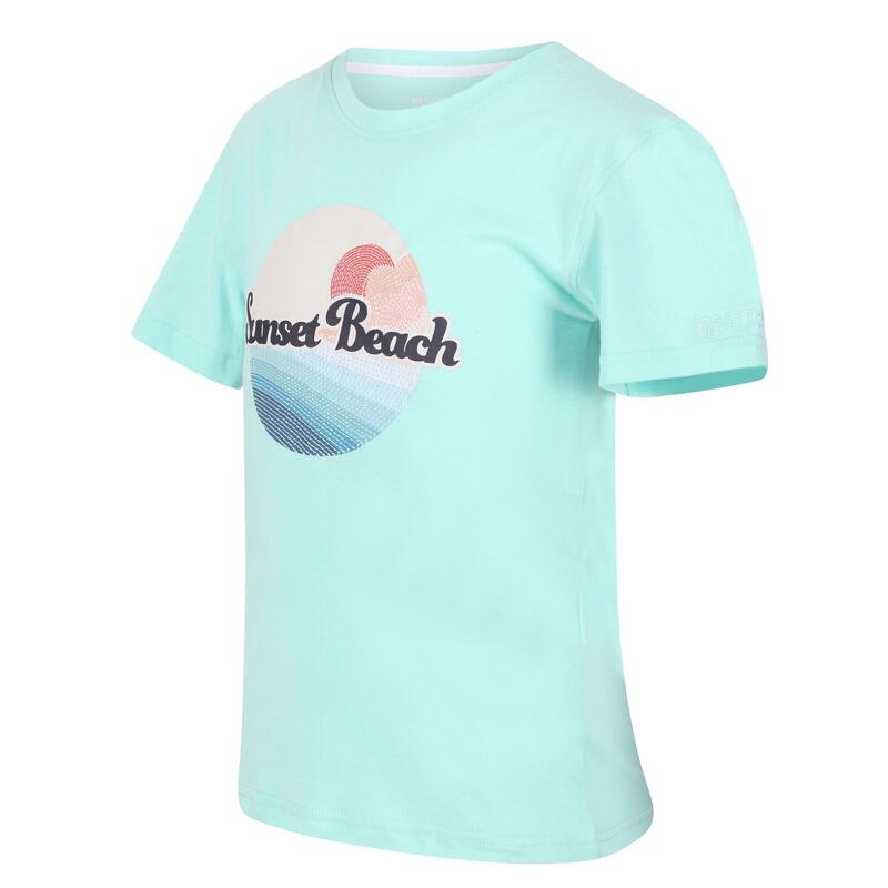 Camiseta Bosley V Atardecer para Niños/Niñas Azul Aruba