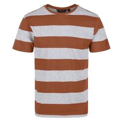 Camiseta Brayden de Rayas para Hombre Naranja Puro Radiante