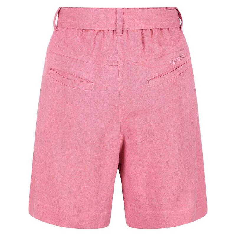Pantalones Cortos Sabela Diseño Bolsa de Papel para Mujer Rosa Brezo