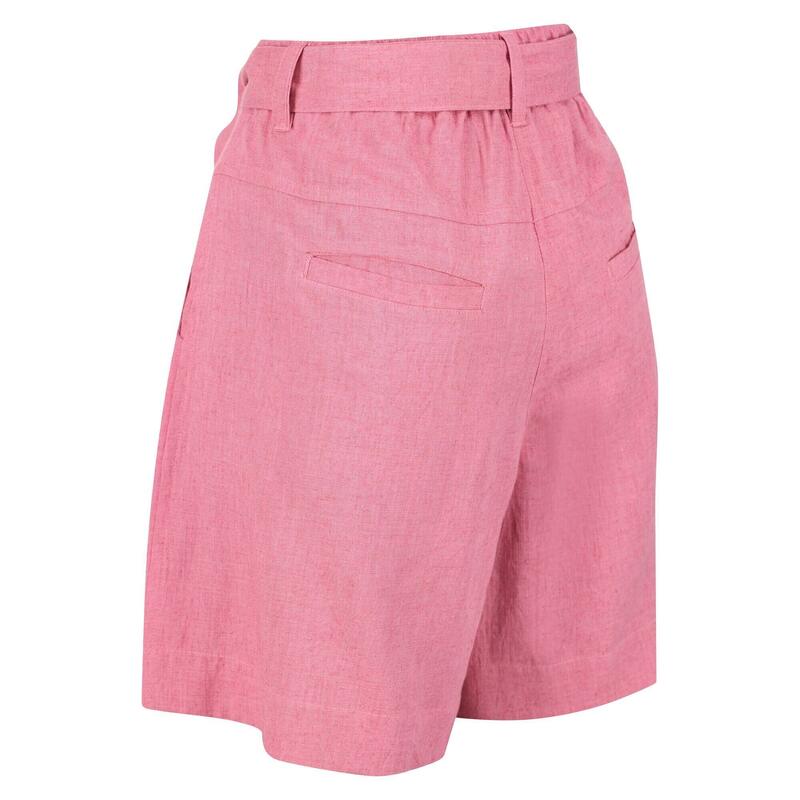 Pantalones Cortos Sabela Diseño Bolsa de Papel para Mujer Rosa Brezo