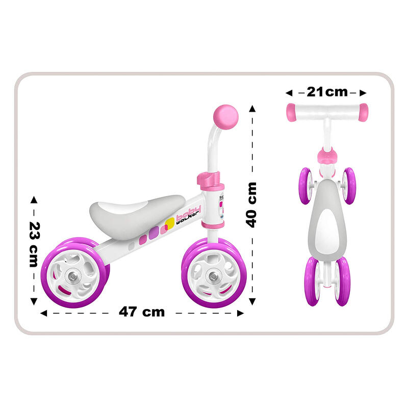 Bicicleta Equilibrio 4 Rodas Skids Control Menina