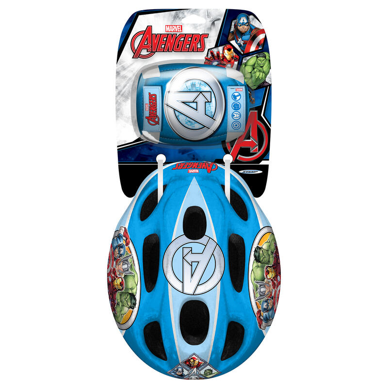 Casco Infantil Rodilleras y Coderas Avengers Talla 52-56 cm