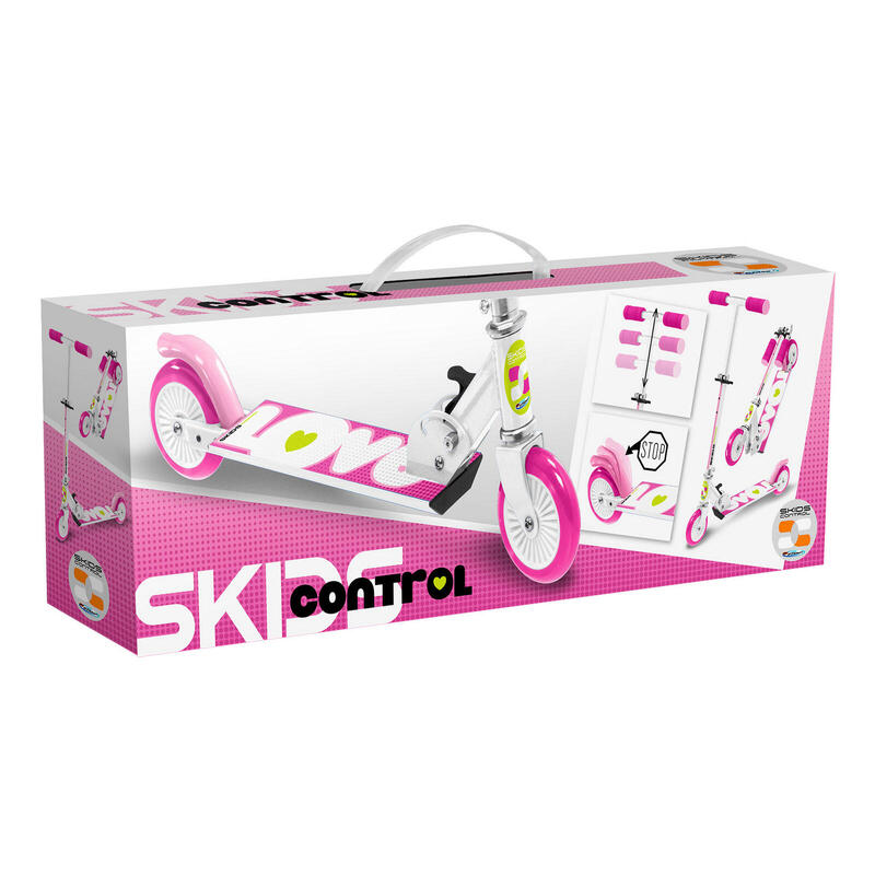 Skids Control vouwstep Love voetrem meisjes roze