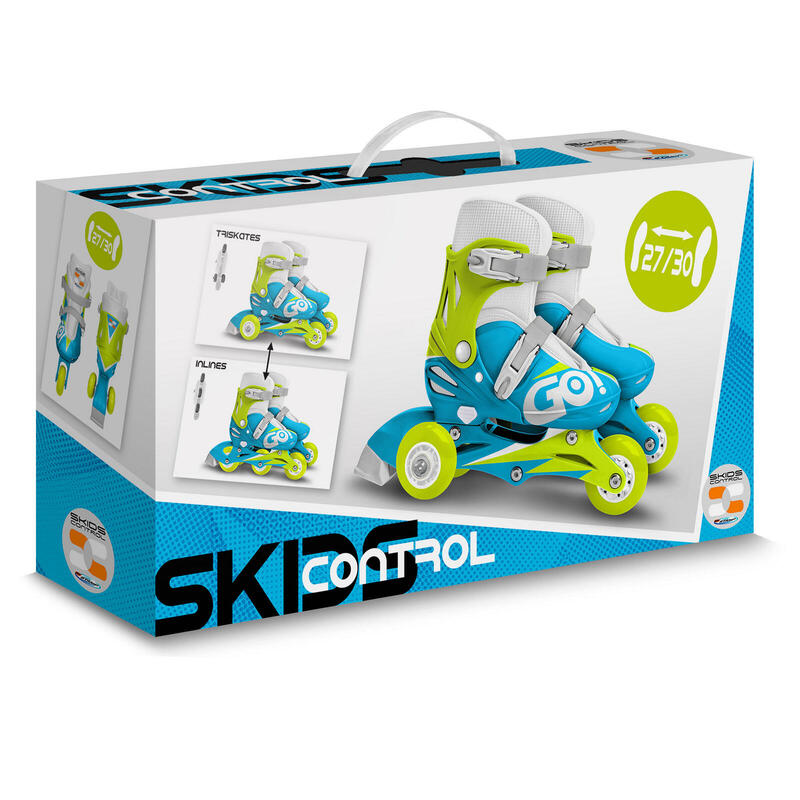 Skids Control inline skates verstelbaar blauw/groen