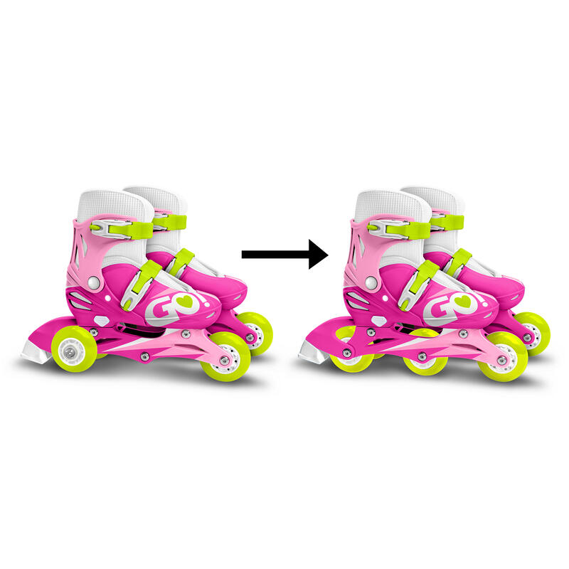 Skids Control Inline Skates Verstelbaar Roze/Wit