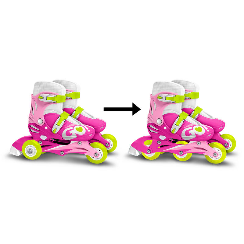 Skids Control Patins à roues alignées ajustables rose/blanc