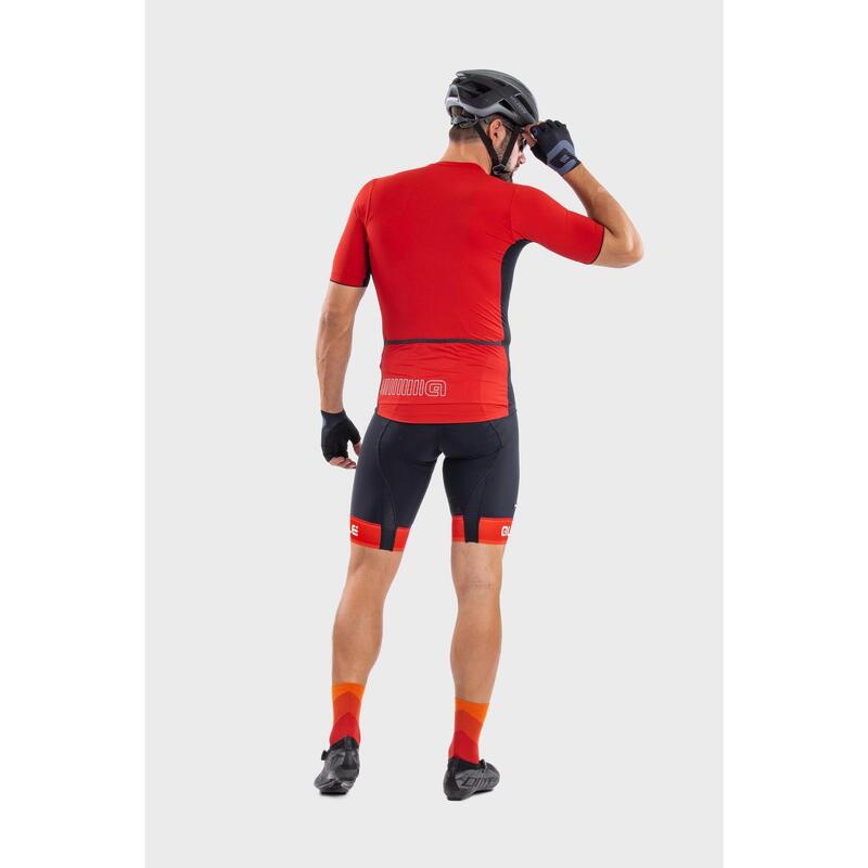 Maillot Manches Courtes Alé Color Block Rouge