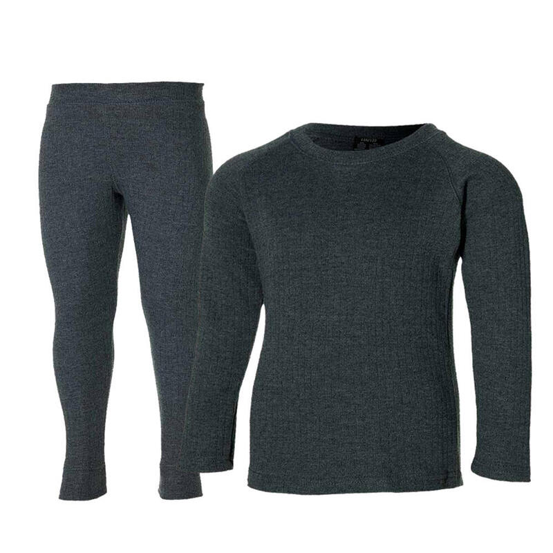 Heatkeeper Thermoset Kinderen Comfort - Thermoshirt + Thermo Legging - Antraciet