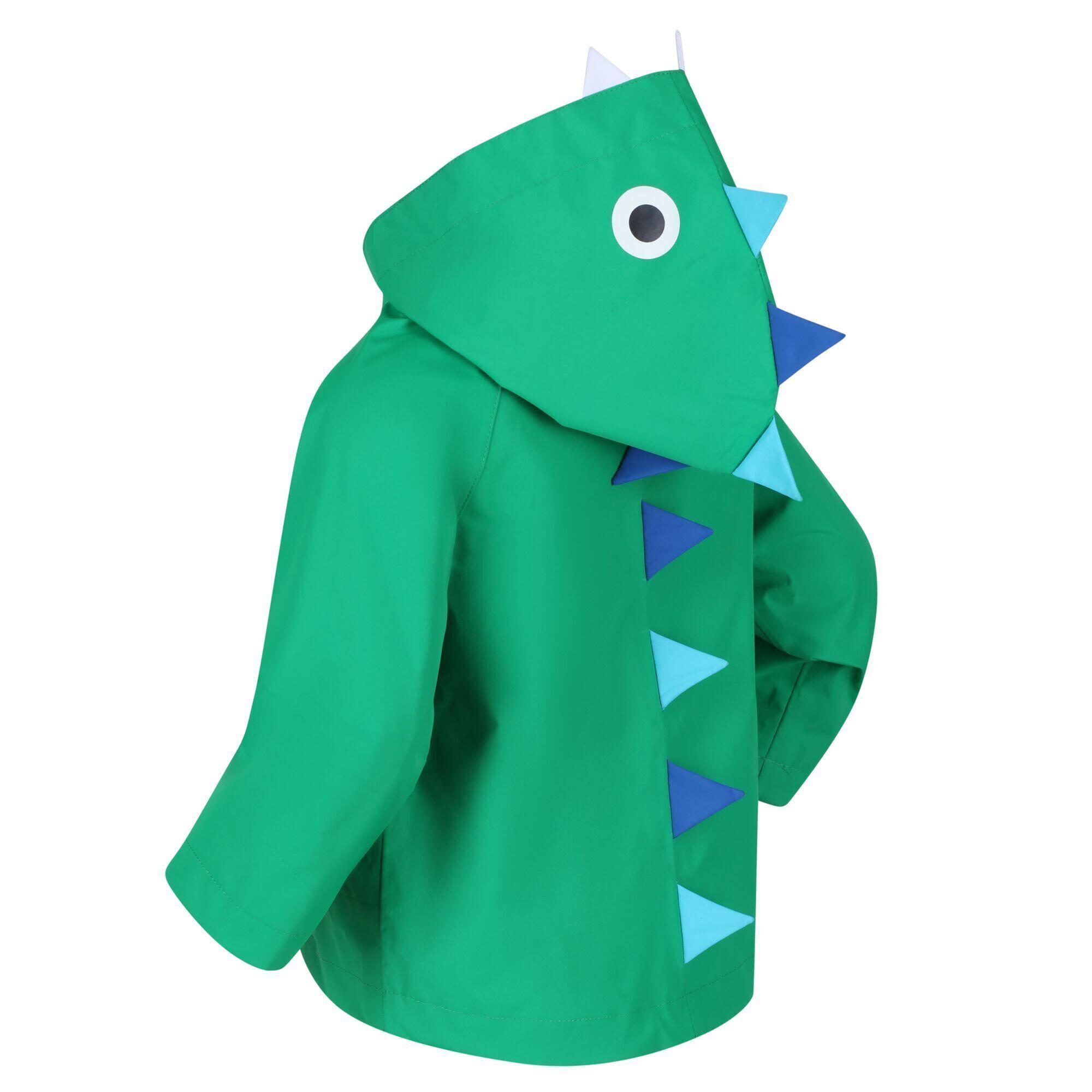 Childrens/Kids Dinosaur Waterproof Jacket (Green) 3/5