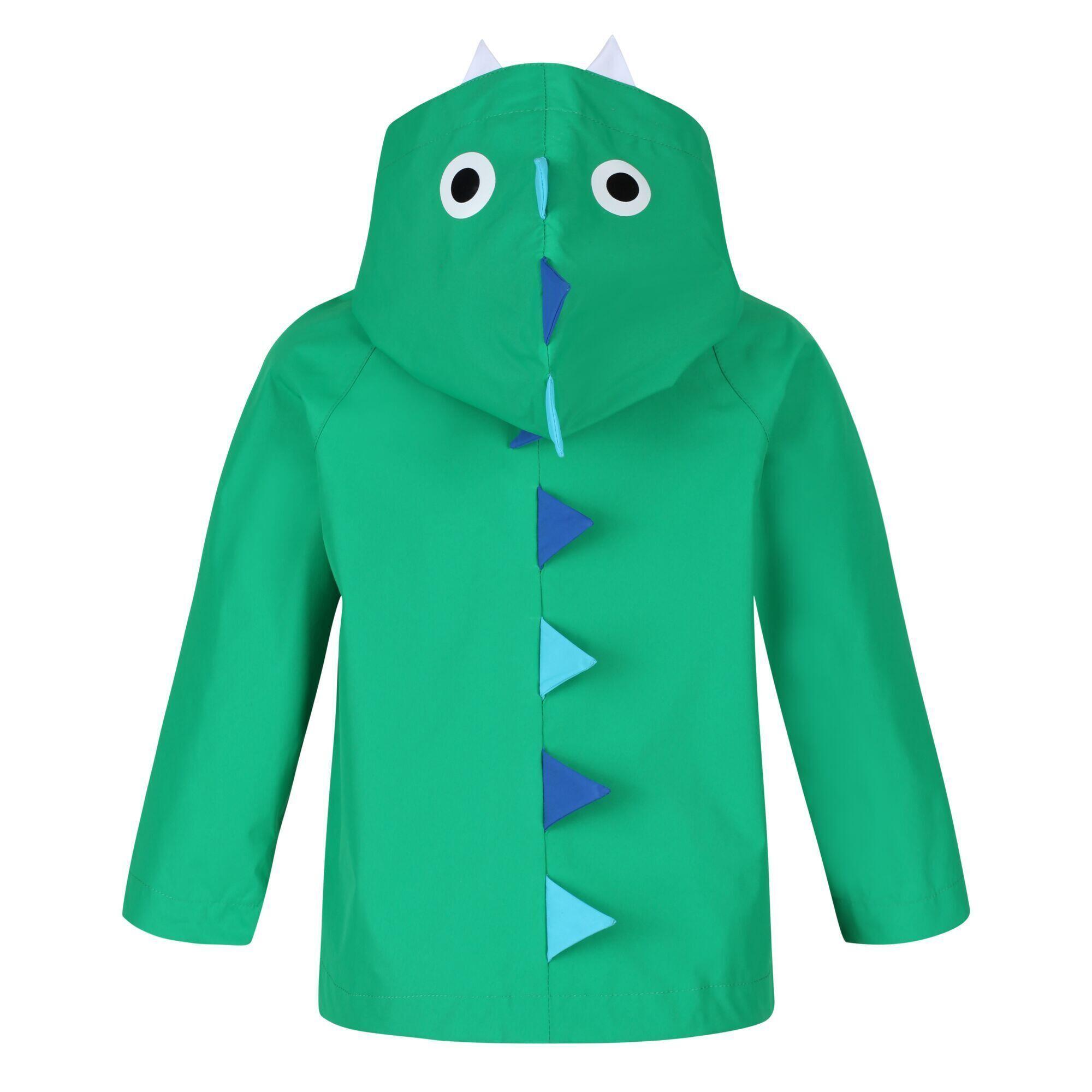 Childrens/Kids Dinosaur Waterproof Jacket (Green) 2/5