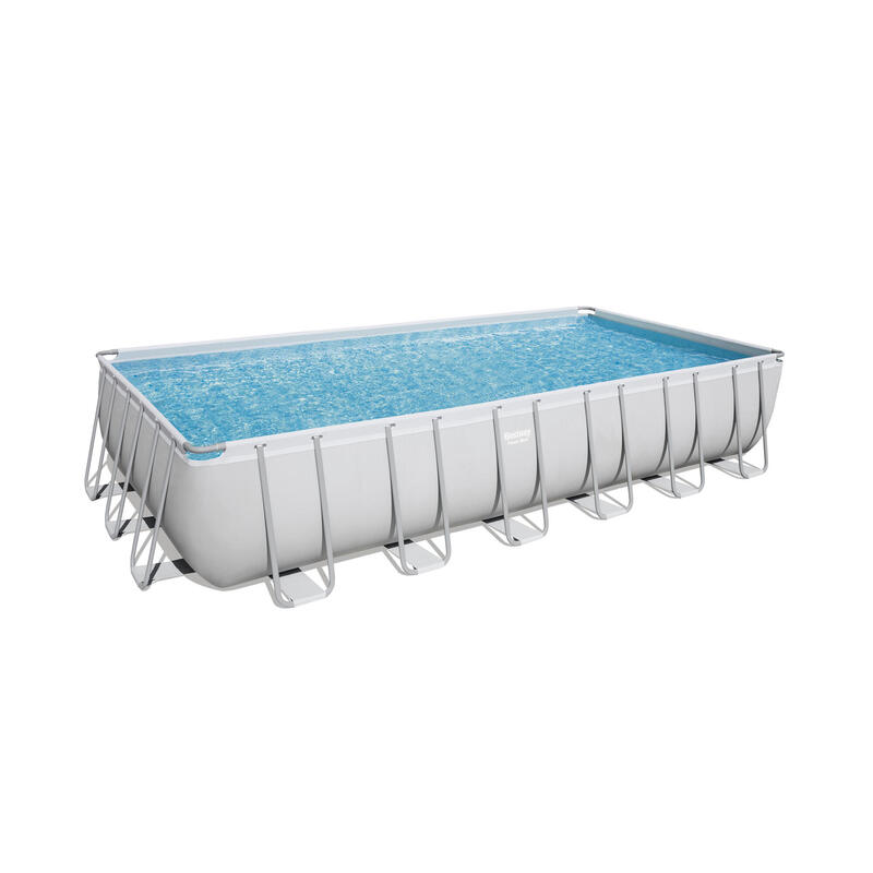 Piscina da giardino rettangolare 732x366x132 cm Power Steel grigia