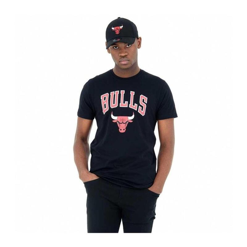 T-shirt de Basquetebol 100% Algodão Team Chicago Bulls Preto