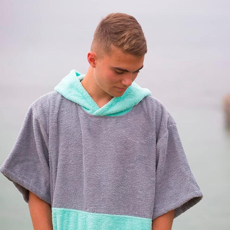 Poncho Toalla de Surf ponchmgl Adulto Menta/Gris M/L