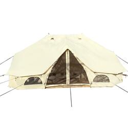 Katoenen Tipi Camping Tent Freya voor 12 personen - 6x4m - 3m hoog - Muggengaas