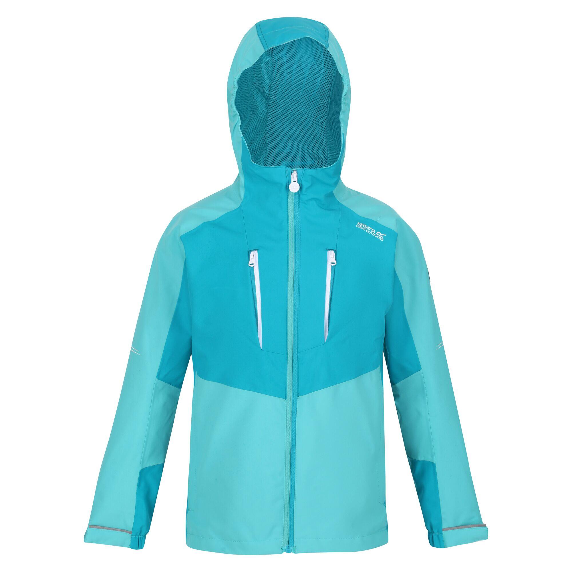 Children's HIGHTON waterproof jacket (Bright Turquoise / Light Turquoise)