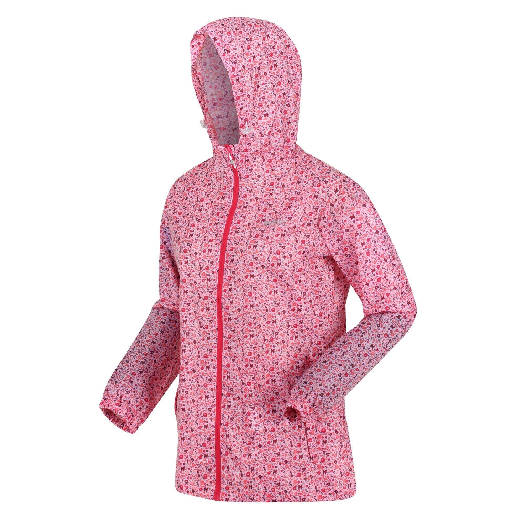 Womens/Ladies Pack It Ditsy Print Waterproof Jacket (Tropical Pink) 3/5