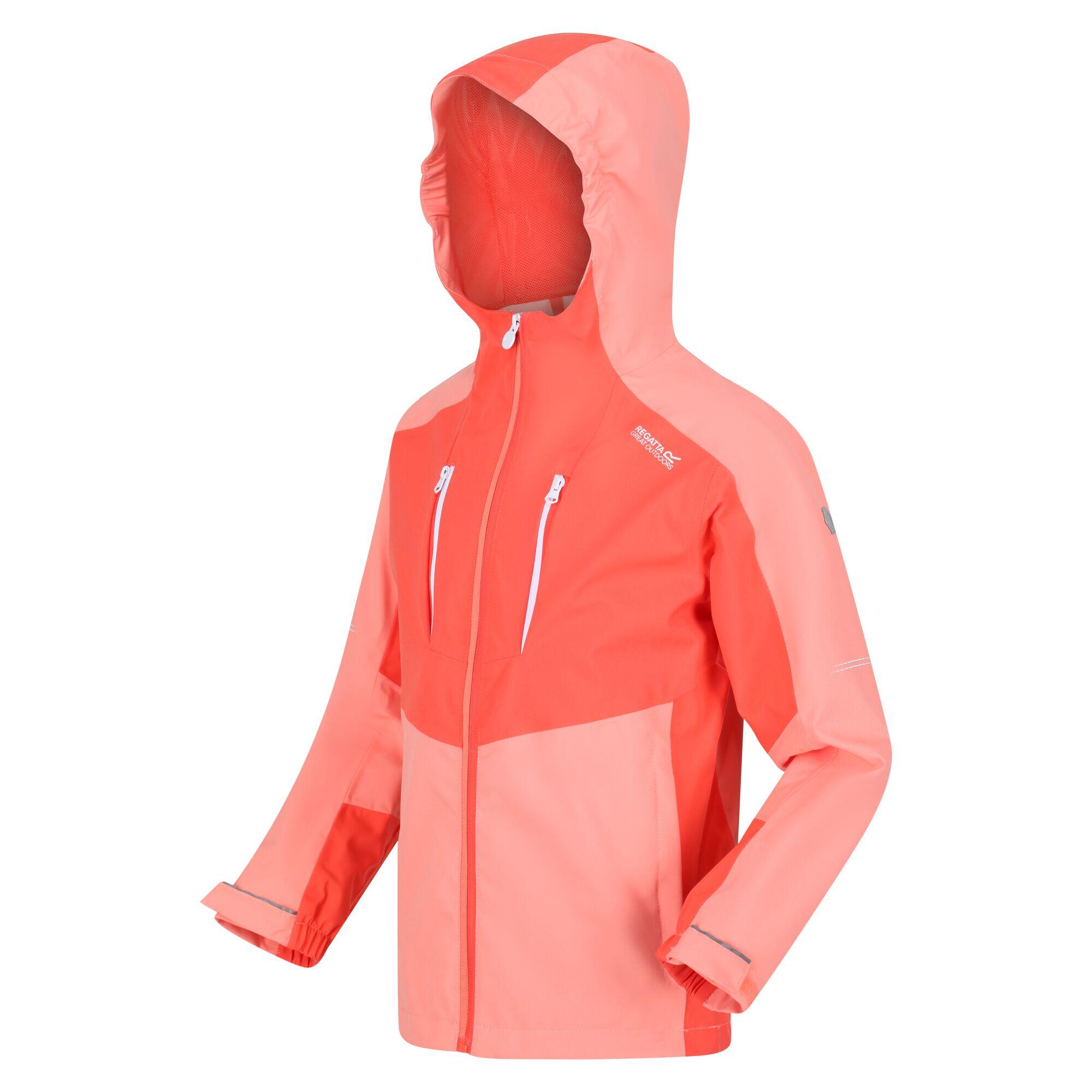 Childrens/Kids Highton III Waterproof Jacket (Fusion Coral/Neon Peach) 3/5