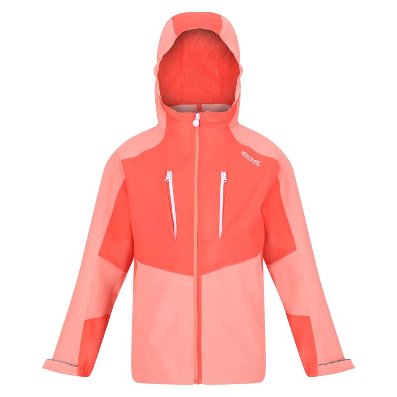 Chaqueta Impermeable Highton III para Niños/Niñas Coral Fusión, Melocotón Neón