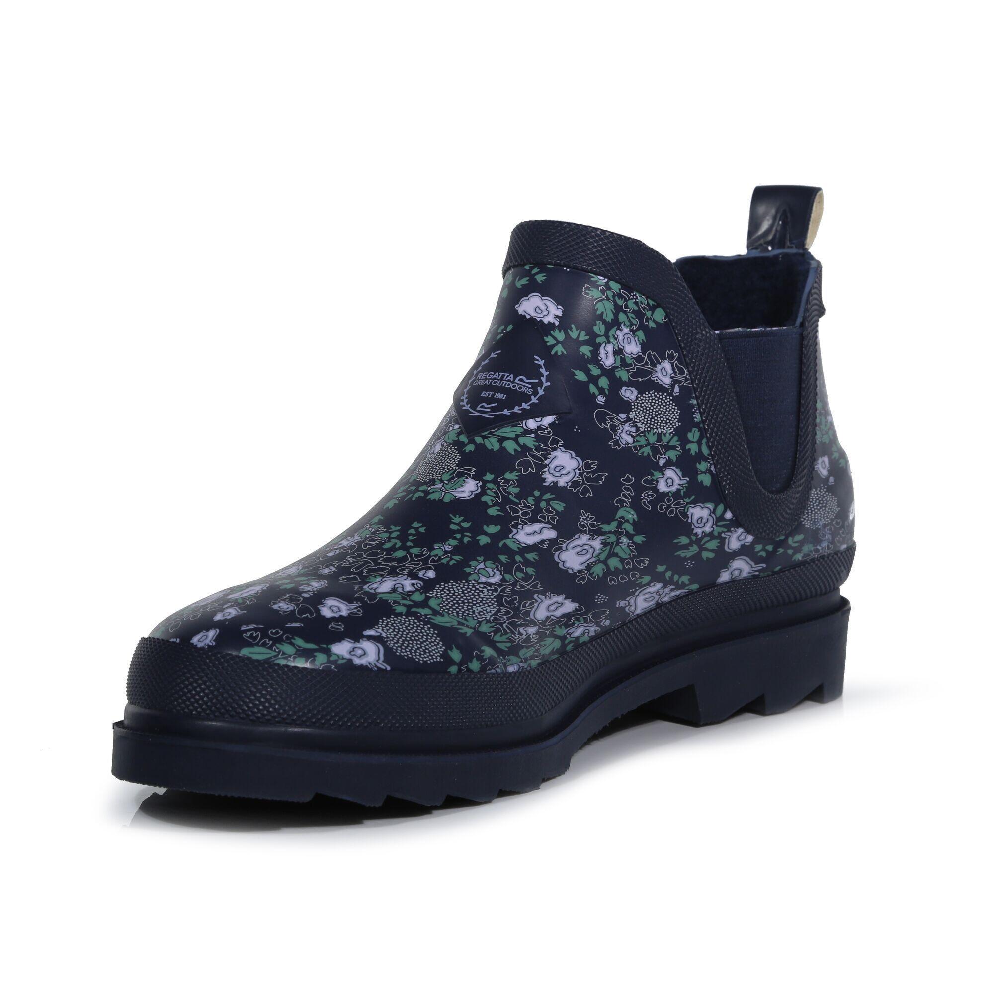 Womens/Ladies Harper Floral Wellington Boots (Navy) 3/5