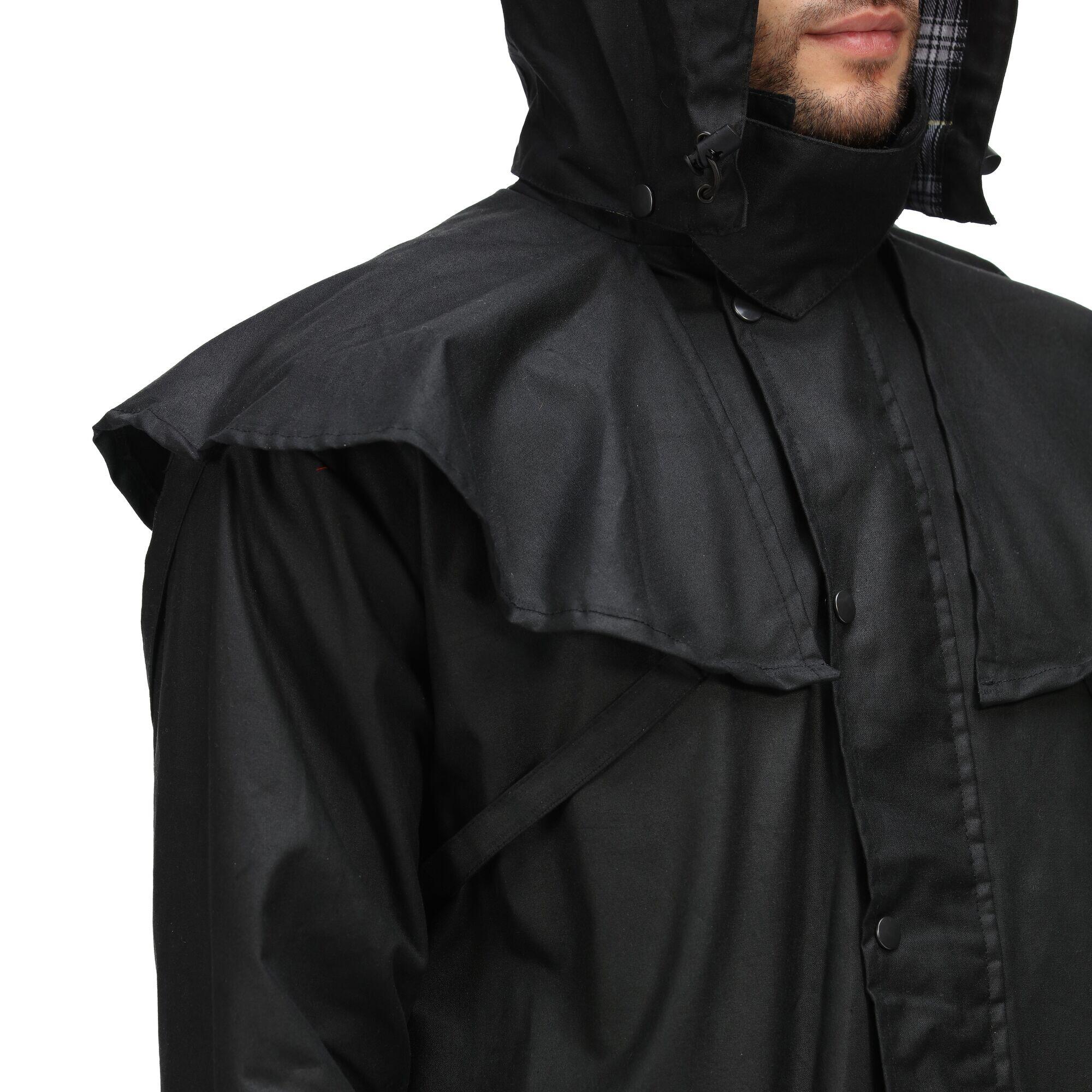 Mens Cranbrook Waterproof Wax Jacket (Black) 3/5