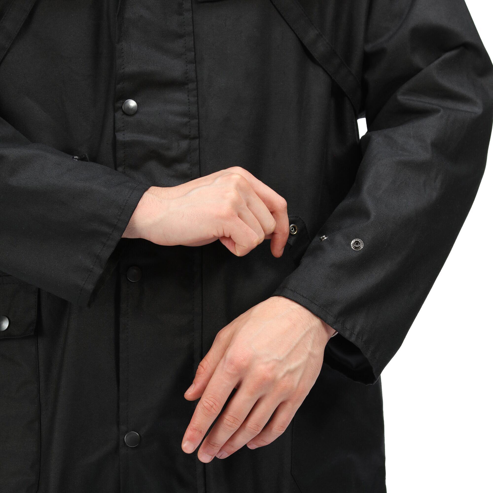 Mens Cranbrook Waterproof Wax Jacket (Black) 4/5
