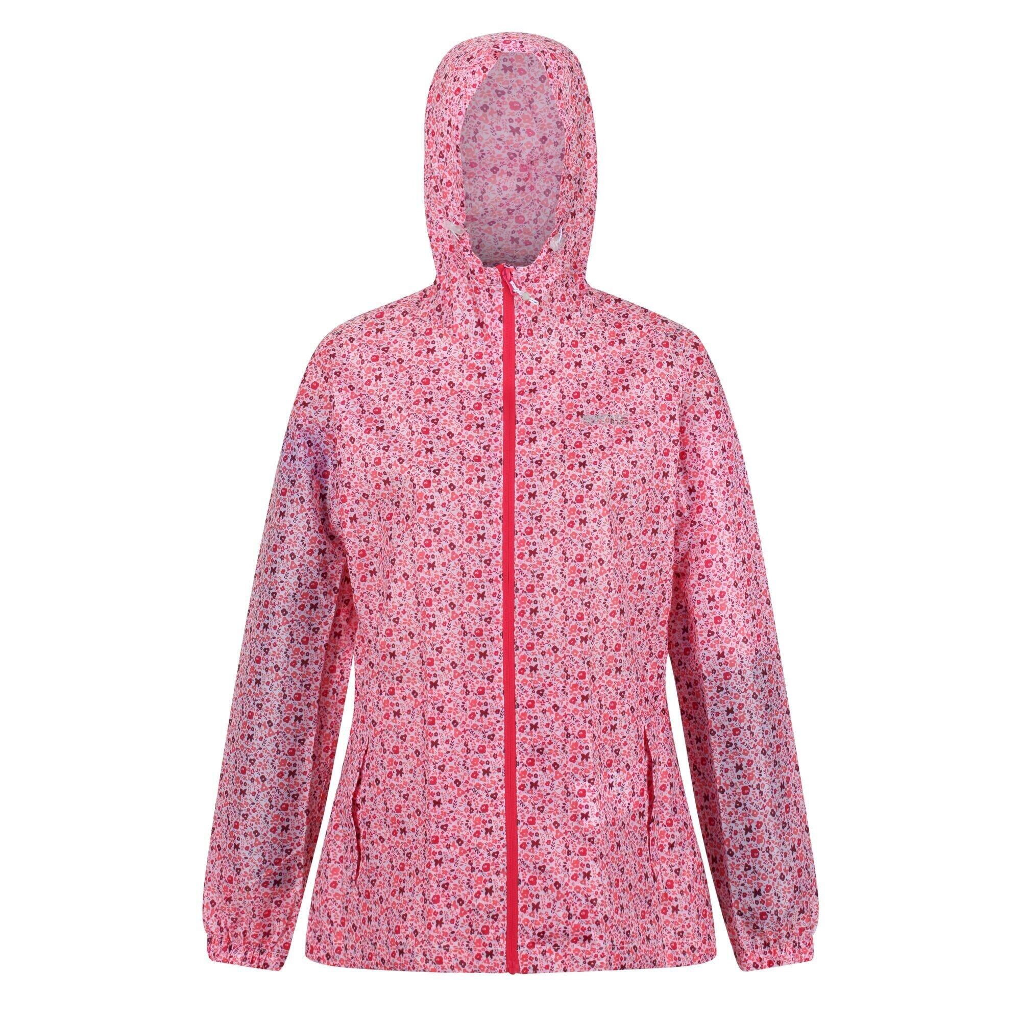 Womens/Ladies Pack It Ditsy Print Waterproof Jacket (Tropical Pink) 1/5