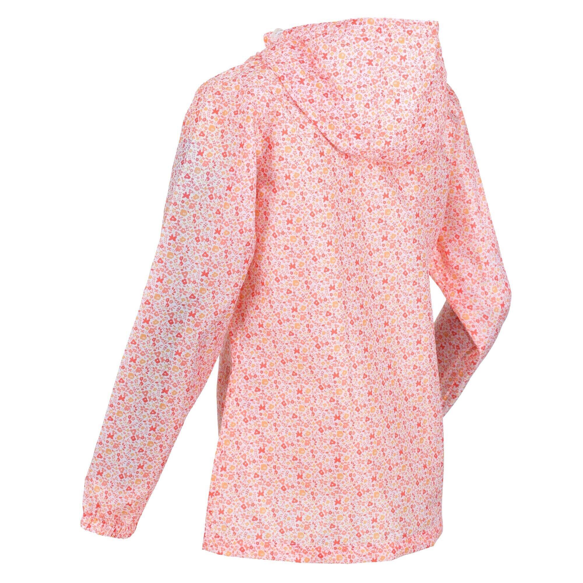 Womens/Ladies Pack It Ditsy Print Waterproof Jacket (Papaya) 4/5