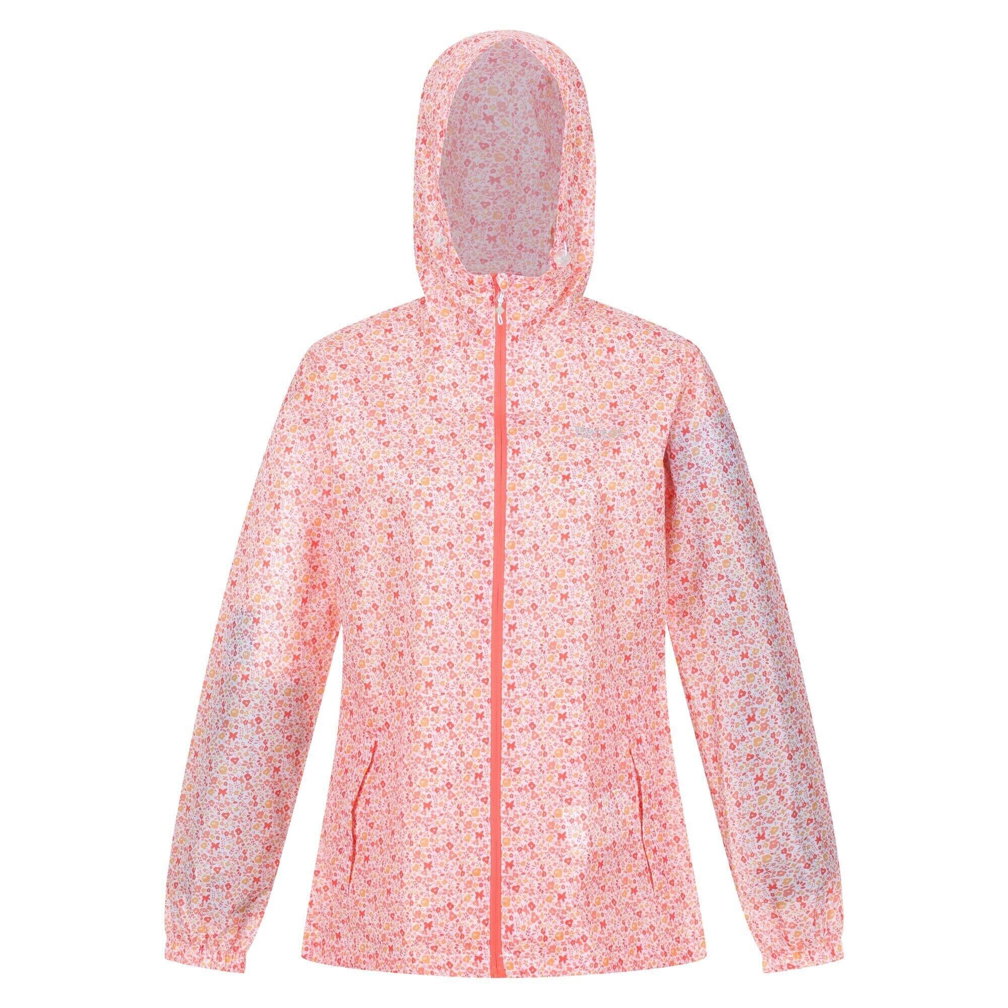 REGATTA Womens/Ladies Pack It Ditsy Print Waterproof Jacket (Papaya)