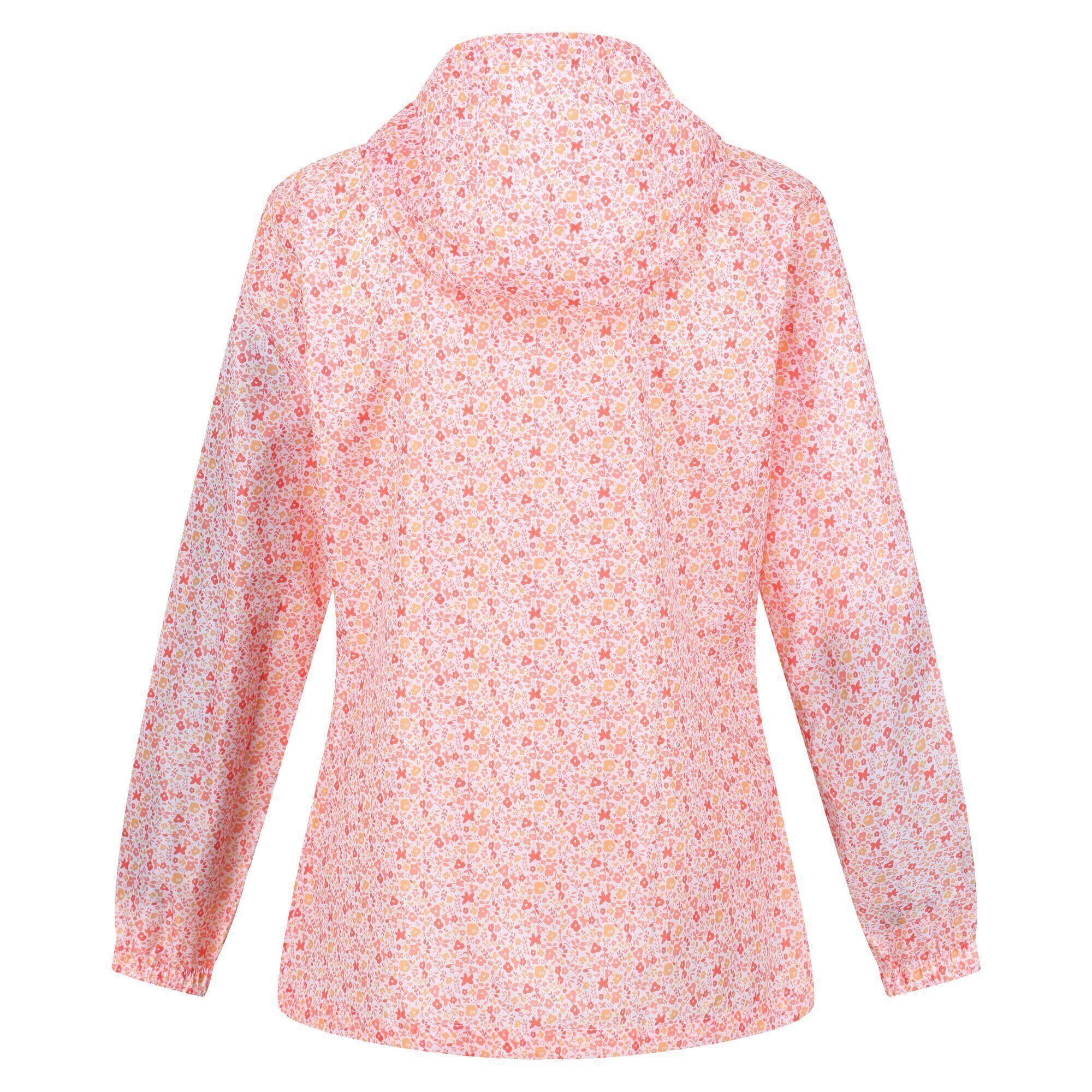 Womens/Ladies Pack It Ditsy Print Waterproof Jacket (Papaya) 2/5