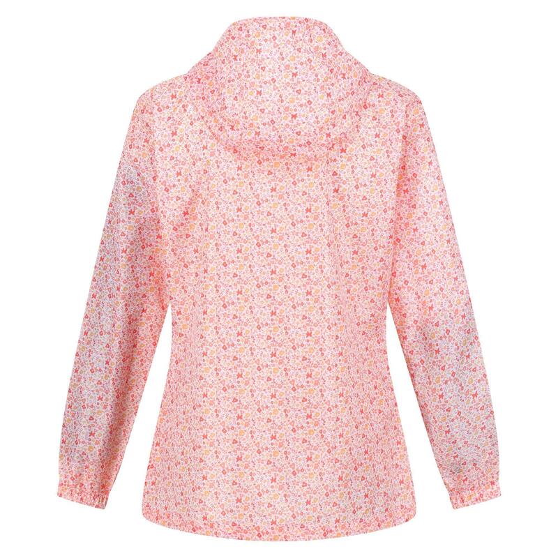 Chaqueta Impermeable Pack It Estampado Ditsy para Mujer Papaya