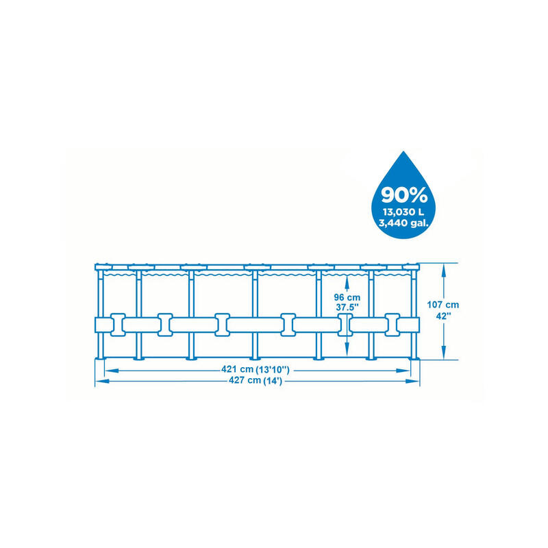 Piscine tubulaire Steel Pro Max décor bois ronde 4,27 x 1,07 m