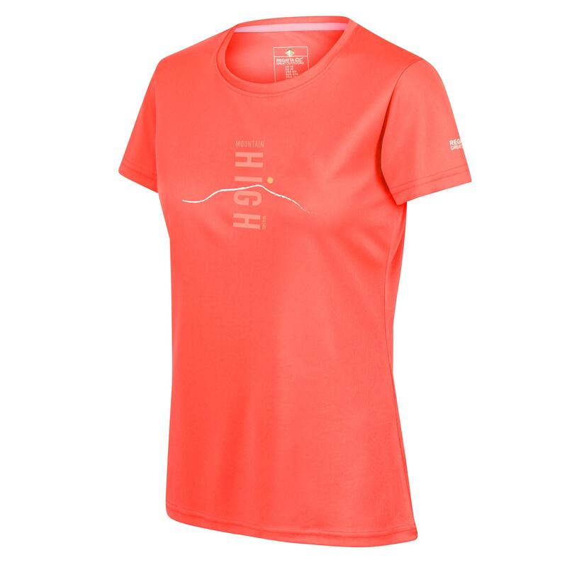 T-Shirt Montanha Fingal VI Mulher Pêssego Neon