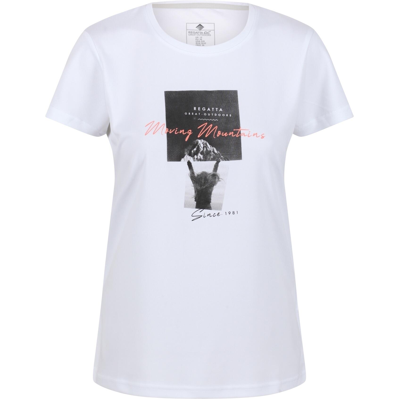 Womens/Ladies Fingal VI Mountain TShirt (White) 1/5