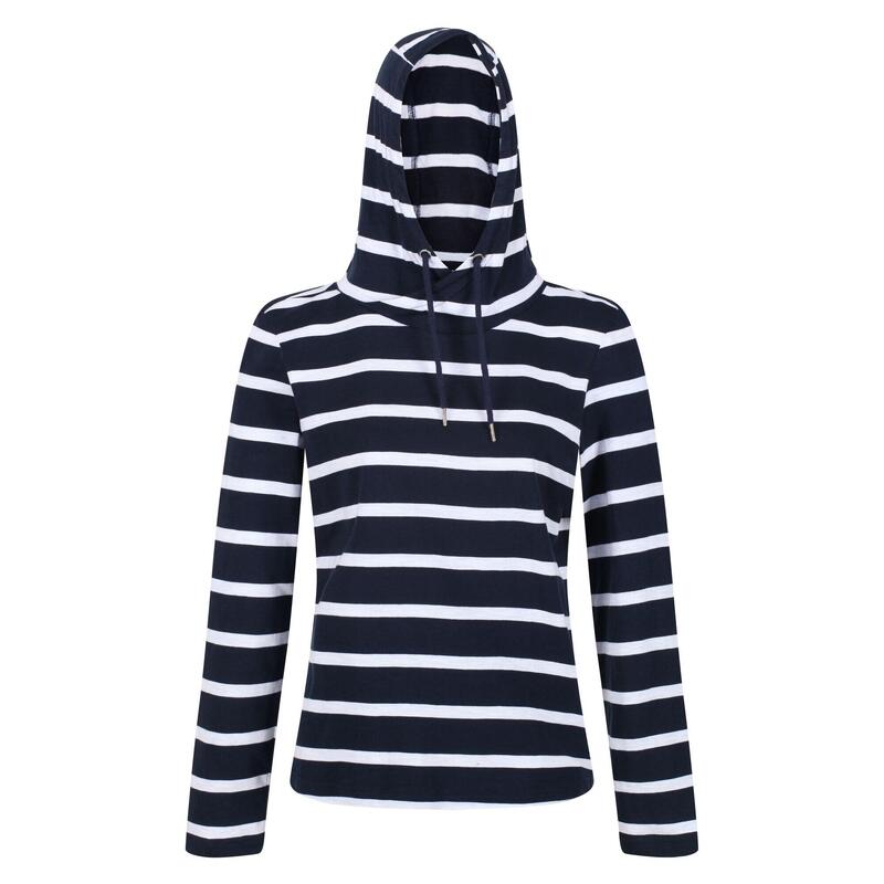 Sweat à capuche MAELYS Femme (Bleu marine / Blanc)