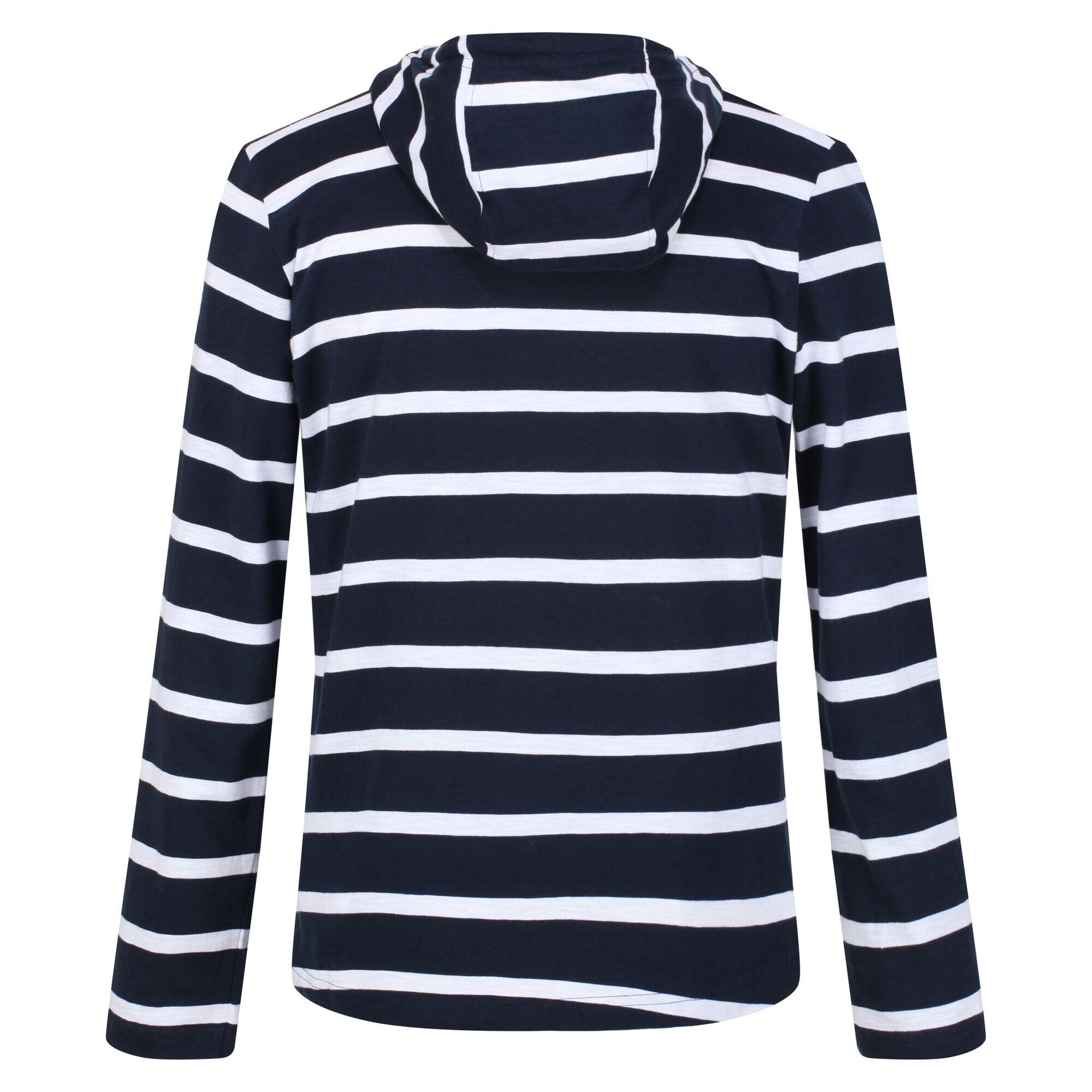 Womens/Ladies Maelys Stripe Hoodie (Navy/White) 2/5