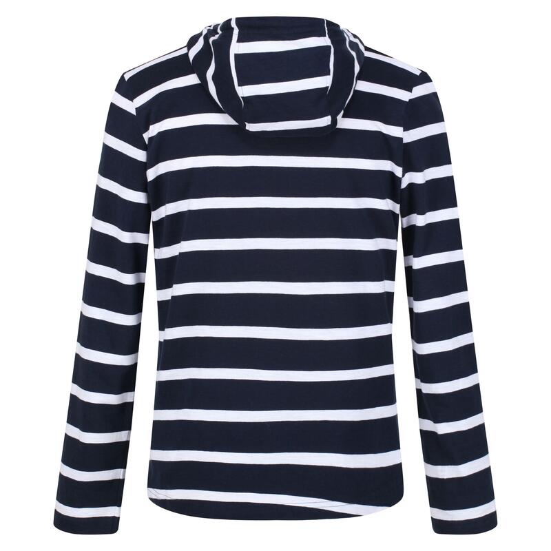 Sweat à capuche MAELYS Femme (Bleu marine / Blanc)