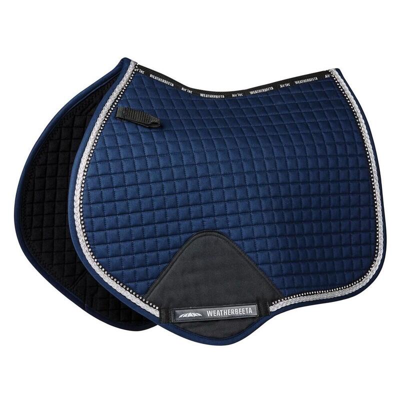 Prime Bling Jump Shaped Saddle Pad for Horses (Navy)