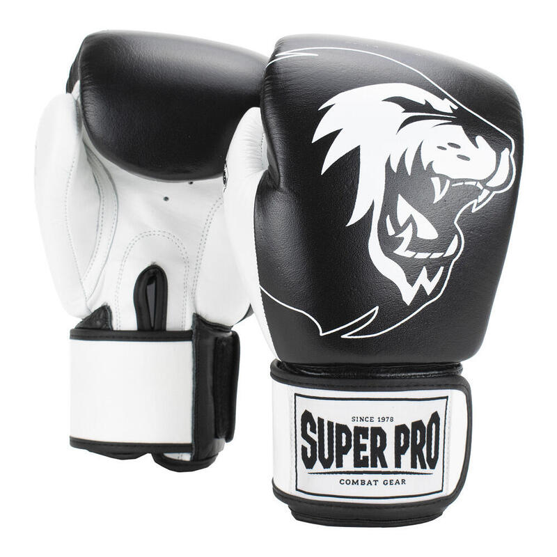 Super Pro Boxhandschuhe Undisputed, Größe M, Schwarz-Weiß