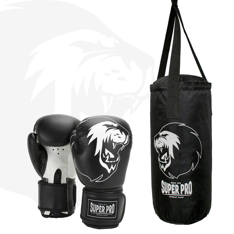 Super Pro set de boxe Combat Gear nylon/canevas noir 2-pièces