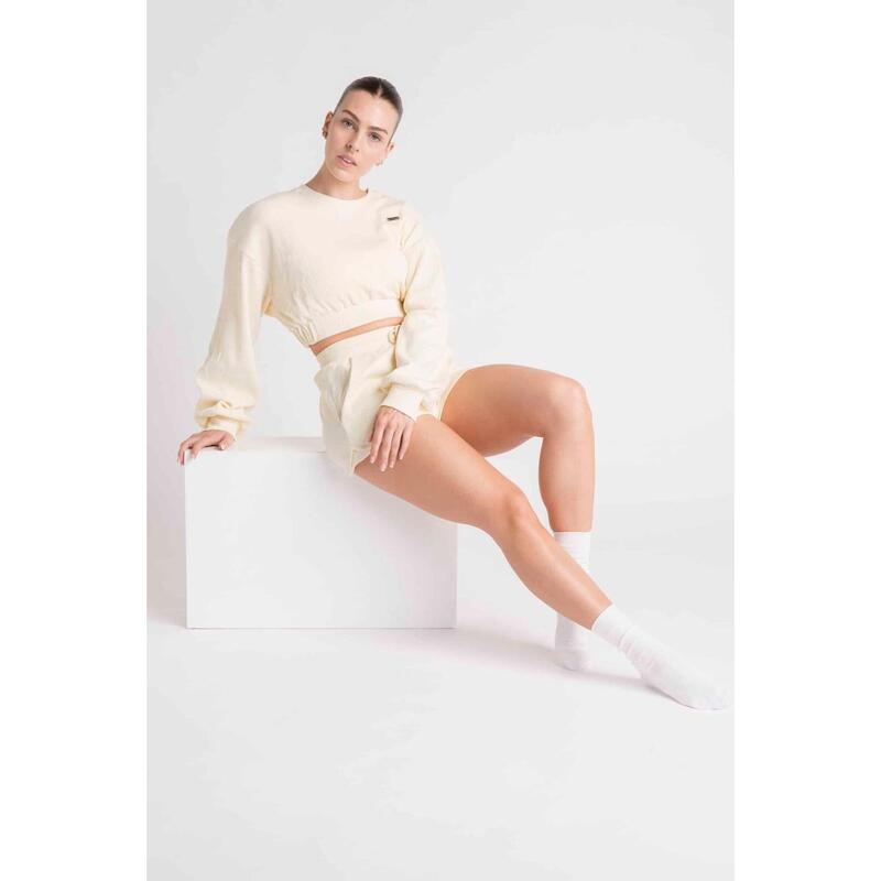 LOEWI Cropped Sweatshirt Canelada - Mulher - Amarelo