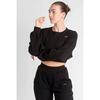 LOEWI Cropped Sweatshirt Acanalado - Mujer - Negro