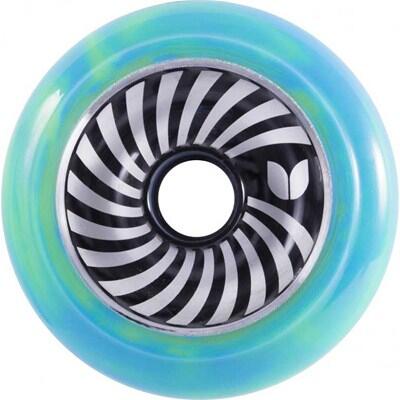 Vertigo Green/Blue Swirl Aluminium Hub Scooter Wheel 1/1