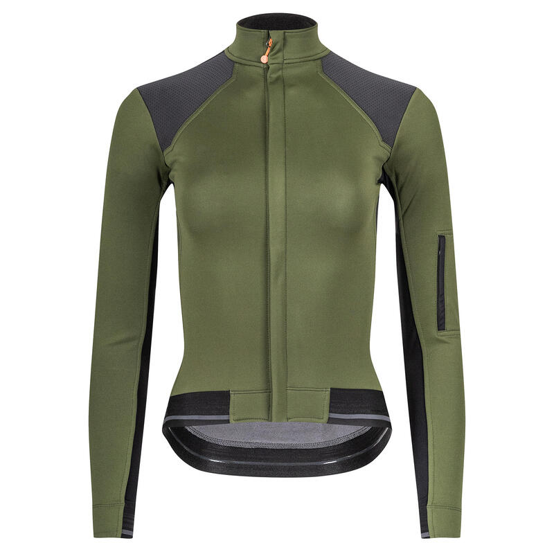 Veste de cyclisme pour femmes Softshell Hiver Profond Signature Vert Fusil