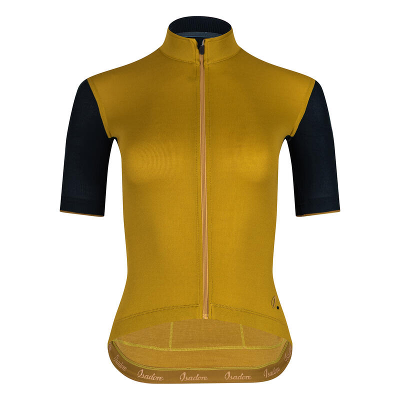 Maglia a manica corta da ciclismo da donna Signature Olio d'Oliva / Nero Jet