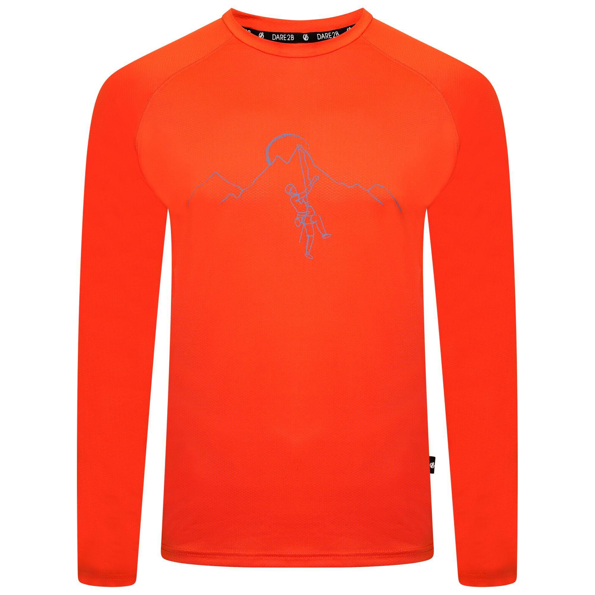 Mens Righteous II Mountain Climbing Recycled LongSleeved TShirt (Burnt Salmon) 1/5