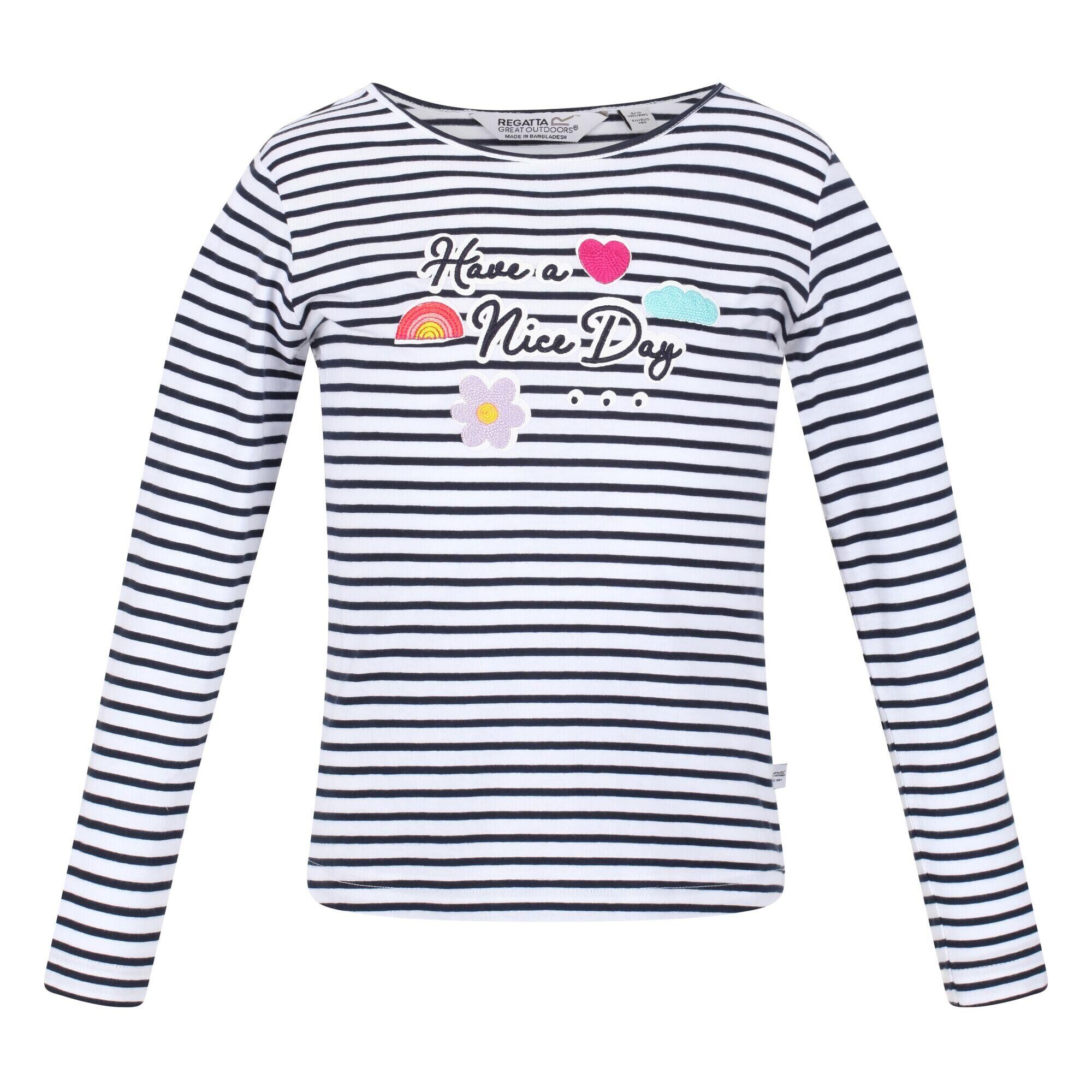 REGATTA Childrens/Kids Clarabee Striped LongSleeved TShirt (Navy)