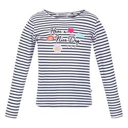 Kinderen/Kinderen Clarabee Gestreept Tshirt met lange mouwen (Marine)